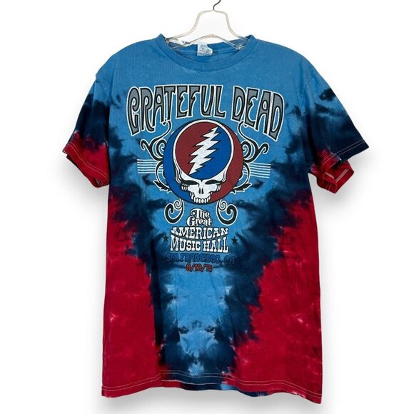 Grateful Dead T-Shirt Top American Music Hall Tie Dye Tee Blue Red Medium - Picture 1 of 6